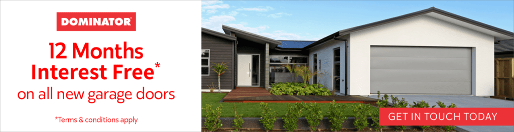 Garage roller doors - 12 Months Interest Free banner