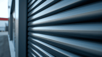 Choosing the right garage door material - close-up of roller garage door